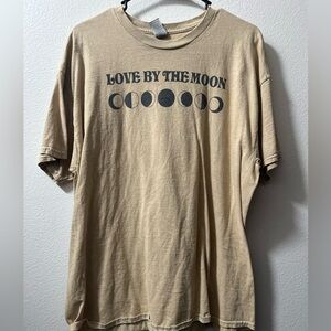 Tan Moon Phases Crew Neck T-Shirt